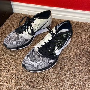 Nike Flyknit Racer Black White Volt